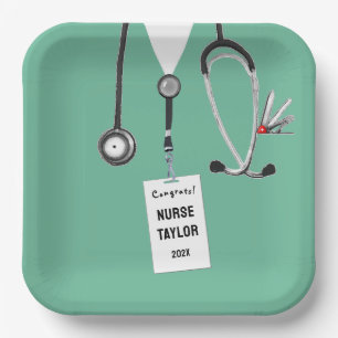 Creative Nurse Grad Party Paper Plates