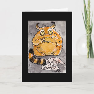 Creative Orange Monster Notecard