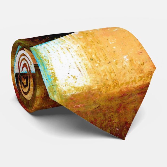 Creative Original Brown Abstract Art Modern Tie (Rolled)