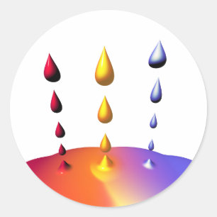 Creative Paint Drops Mix Classic Round Sticker