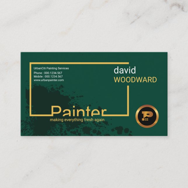 Creative Paint Splash Modern Painting Service Business Card (Front)