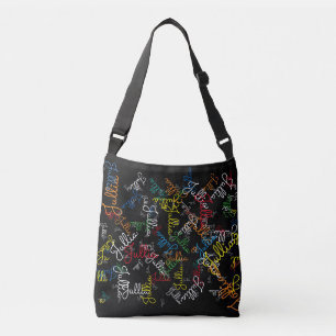 Creative Pattern of colourful names (your own) Crossbody Bag