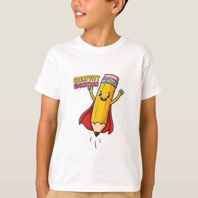 Creative Pencil Power – Kids’ T-Shirt Design (Front)