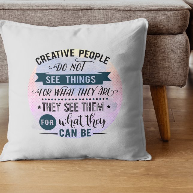 Creative People Quote Word Art  Cushion (Creator Uploaded)