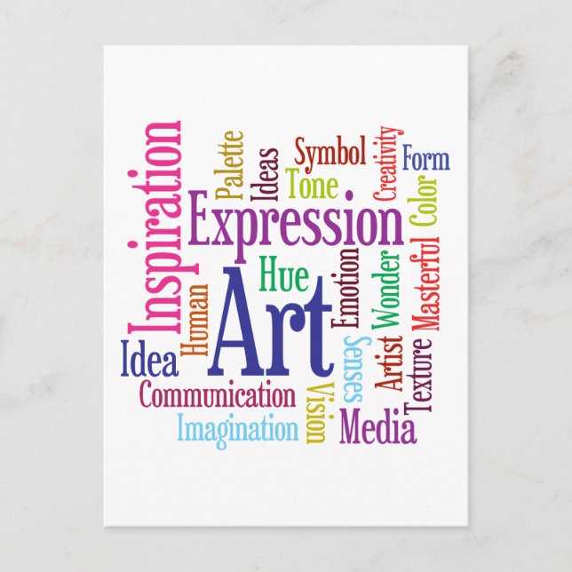 Creative Person's Art and Inspiration Word Cloud Postcard (Front)