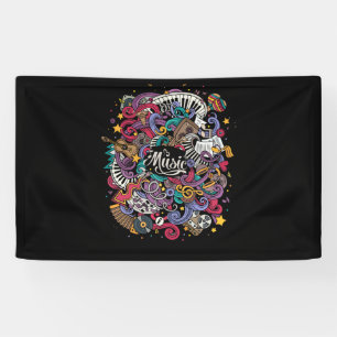 Creative Piano Keyboard & Treble Clef Music Note Banner