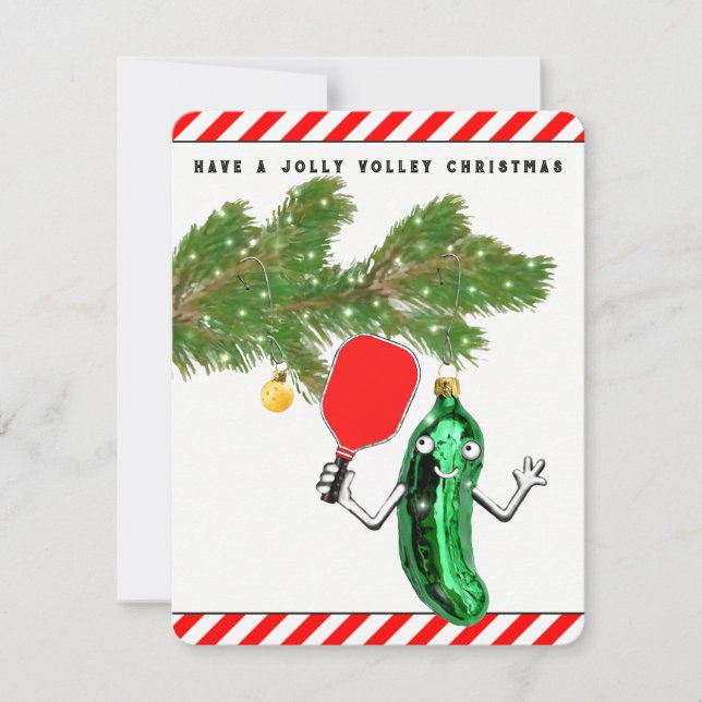 Creative Pickleball Christmas Holiday Card (Front)