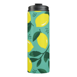 Creative pink-blue paint texture, abstract. thermal tumbler