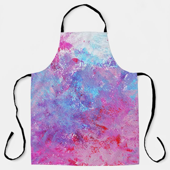 Creative pink-blue texture, paint blots. apron (Front)