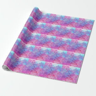 Creative pink-blue texture, paint blots. wrapping paper