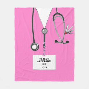 Creative Pink Scrubs Fleece Blanket