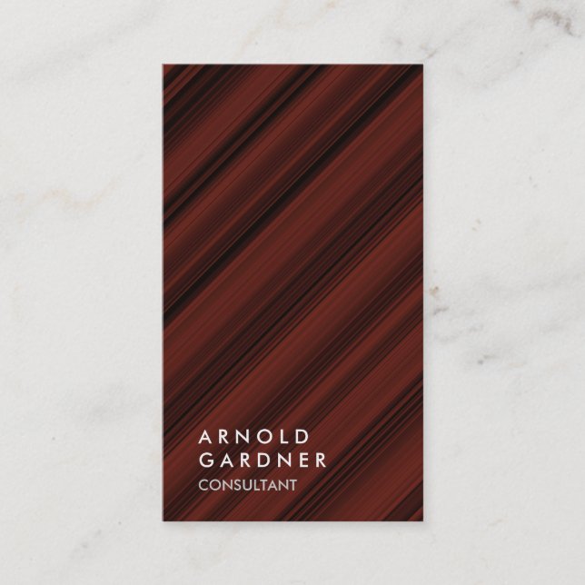 Creative Plain Reddish Brown Trendy Consultant Business Card (Front)