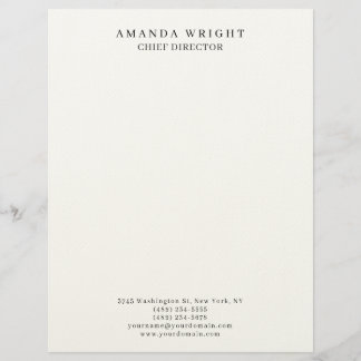 Creative Plain Simple White Attractive Stylish Custom Letterhead