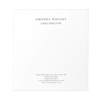 Creative Plain Simple White Attractive Stylish Notepad