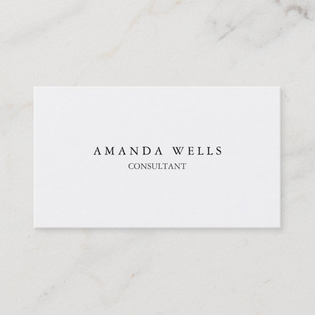 Creative Plain Simple White Attractive Two Sided Business Card (Front)