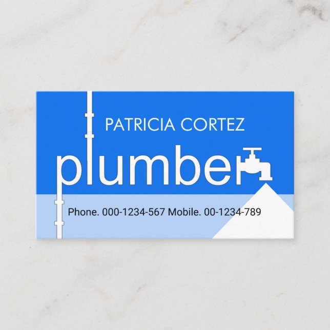 Creative Plumber Pipe System Plumbing Works Business Card (Front)