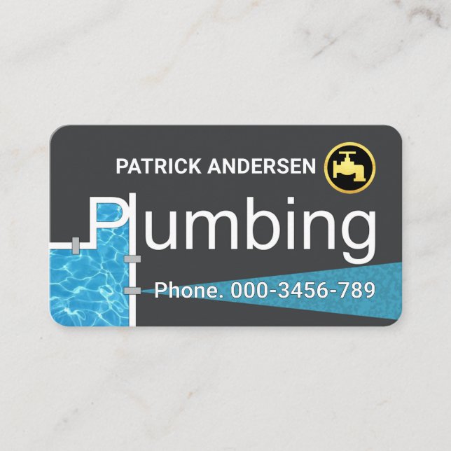 Creative Plumbing Pipes Leaking Faucet Business Card (Front)