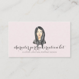 Creative Portrait Character Design Graphic Artist Business Card