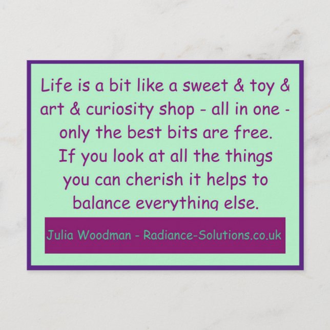 Creative Postcard 11 Cherish the Free Most / Shop (Front)