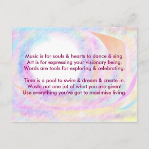 Creative Postcard 1d - Art & Motivational Wording
