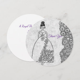 Creative Princess Colouring Book Style 4th Birthda Thank You Card