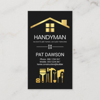 Creative Professional Gold Handyman Tools Business Card