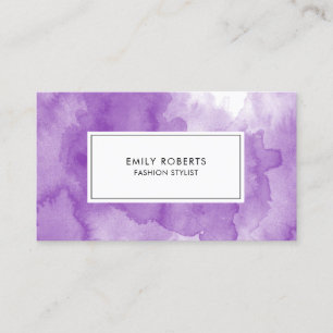 Creative Purple Watercolor Elegant Professional Business Card