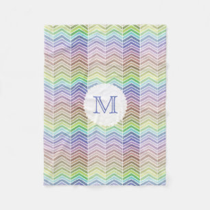 Creative Rainbow and Textured Chevron Pattern Fleece Blanket