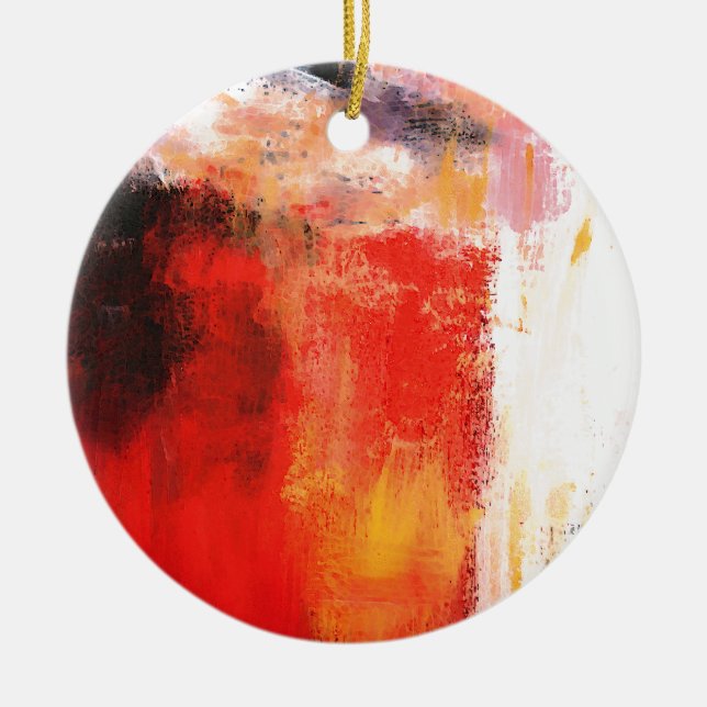 Creative Red Abstract Ceramic Tree Decoration (Front)