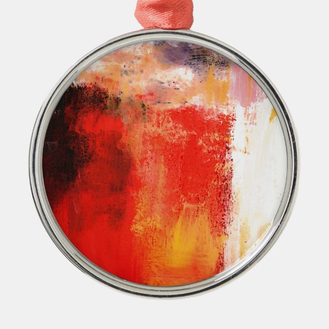 Creative Red Abstract Metal Tree Decoration (Front)