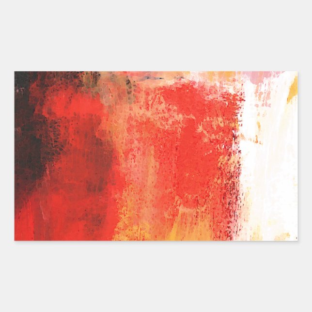 Creative Red Abstract Rectangular Sticker (Front)