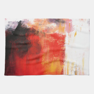 Creative Red Abstract Tea Towel