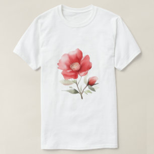 Creative red flower Style Artwork T-Shirt