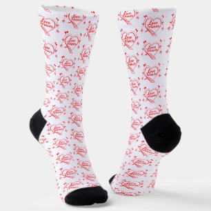 Creative red hearts design  socks
