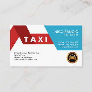 Creative Red Road Pattern Bold Red Taxi Business Card