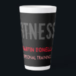 Creative Retro Black Grey Dynamic Personal Trainer Latte Mug<br><div class="desc">Modern Professional Simple Business Card.</div>