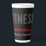 Creative Retro Black Grey Dynamic Personal Trainer Latte Mug<br><div class="desc">Modern Professional Simple Business Card.</div>