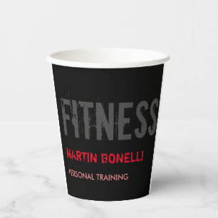 Creative Retro Black Grey Dynamic Personal Trainer Paper Cups