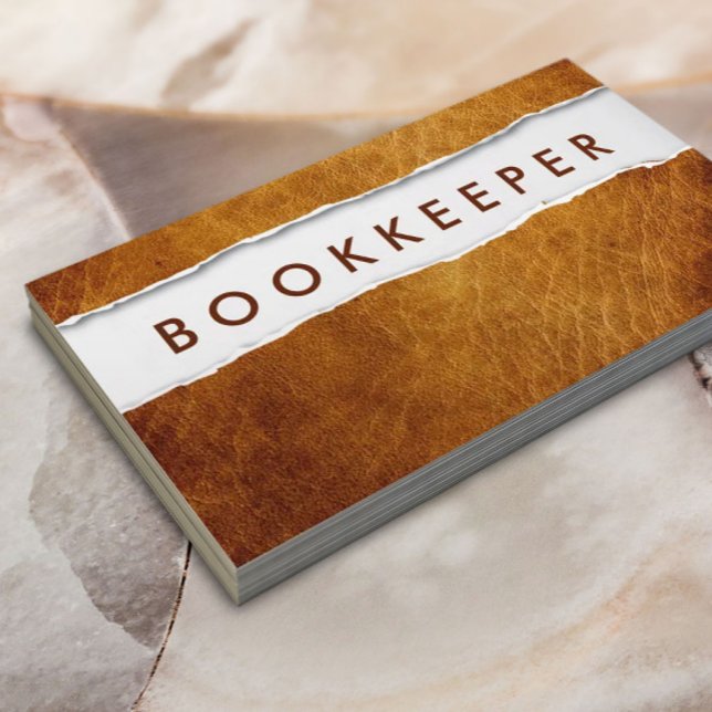 Creative Ripped Paper Bookkeeper Business Card (Creator Uploaded)