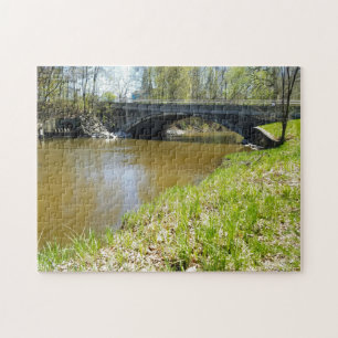 Creative river bridge green photo jigsaw puzzle