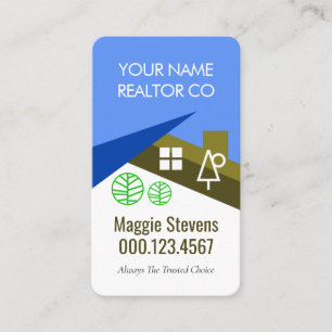 Creative Roof Blue Sky Tree Landscape Business Card