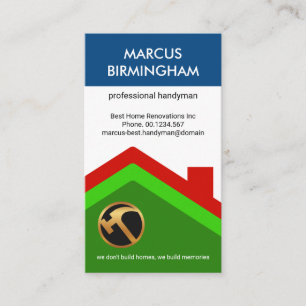 Creative Rooftop Layers Construction Handyman Business Card