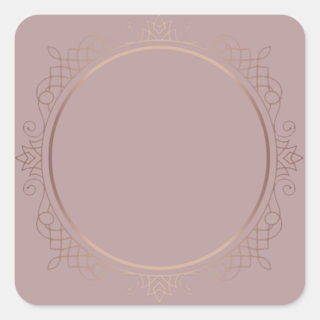 Creative Rose Gold Blank Template Add Your Text Square Sticker (Front)