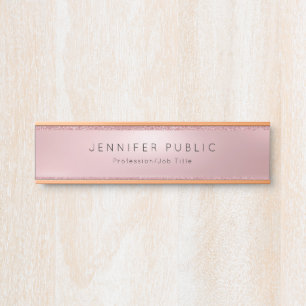Creative Rose Gold Glitter Modern Template Classy Door Sign