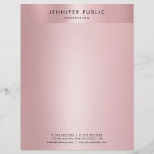 Creative Rose Gold Modern Minimalist Template Custom Letterhead