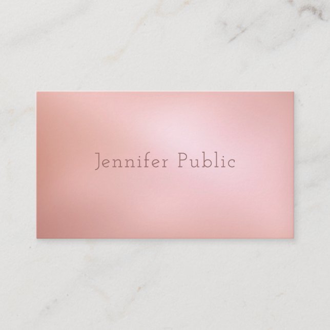 Creative Rose Gold Modern Professional Plain Business Card (Front)
