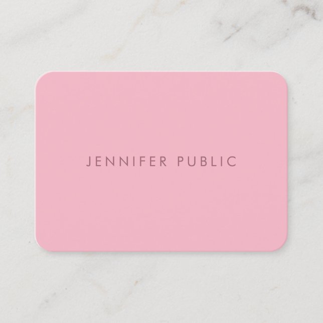 Creative Rounded Pale Pink Sleek Design Template Business Card (Front)