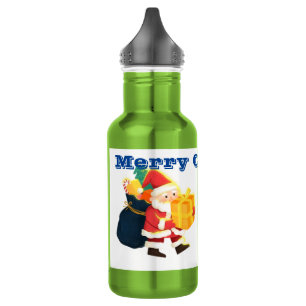 Creative Santa Carrying Surprises Apple Drinkware  532 Ml Water Bottle