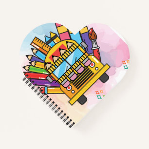 Creative School Bus Made of School Supplies  Notebook
