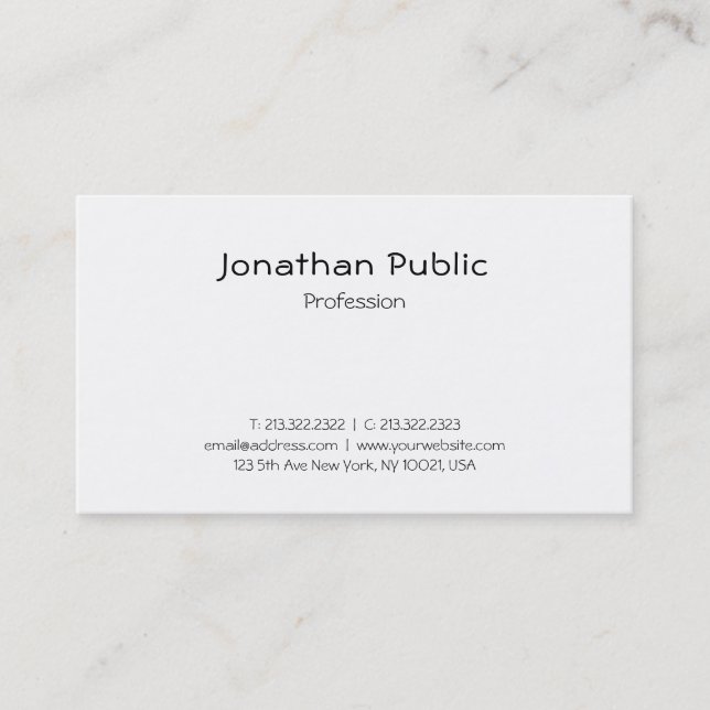 Creative Script Modern Minimalist Plain Luxury Business Card (Front)